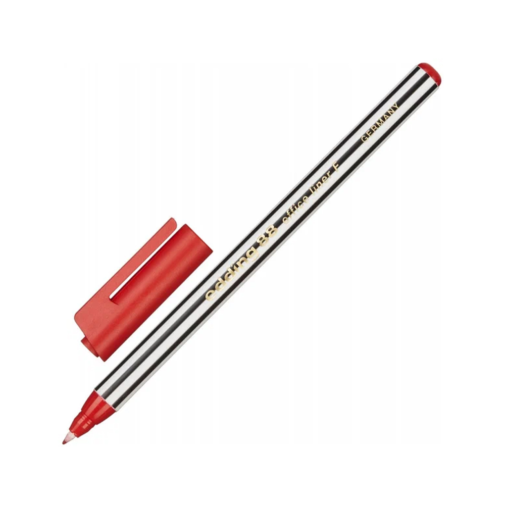 Фото Капиллярная ручка Edding для офиса, шариковый наконечник, 0,6 мм, красный {E-88#2}