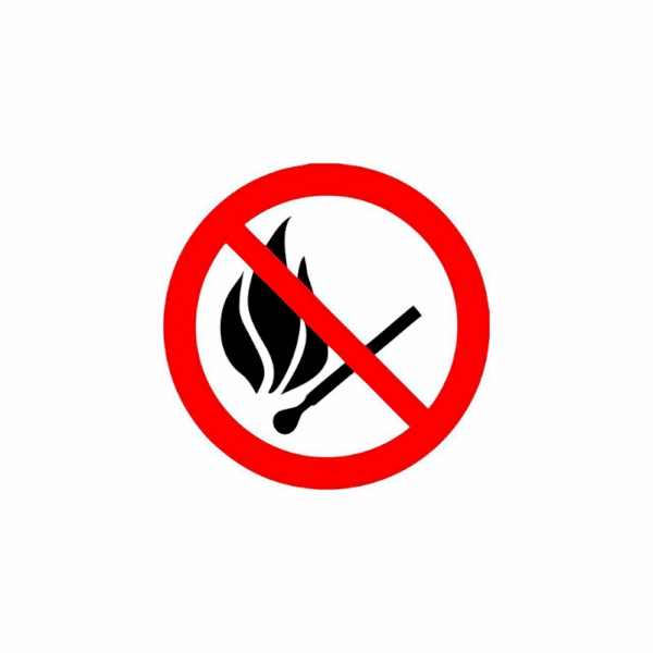 Фото Наклейка знак пожарной безопасности «Запрещается пользоваться открытым огнем и курить», d - 180 мм, Rexant {56-0056-1}