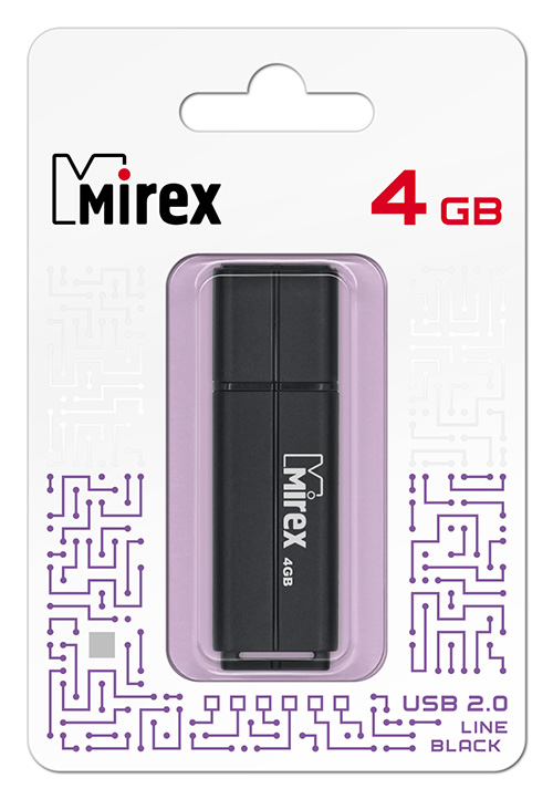 Фото Флеш накопитель 64GB Mirex Line, USB 2.0, Черный {13600-FMULBK64} (1)