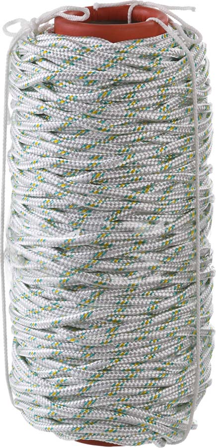 Фото Фал плетёный капроновый СИБИН 16-прядный с капроновым сердечником, диаметр 6 мм, бухта 100 м, 650 кгс {50220-06}