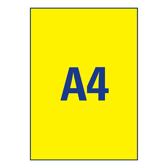 Фото Неоновые этикетки Avery Zweckform, желтые 210x297 мм (1 шт. на листе A4, 25 листов) {L6006-25} (3)
