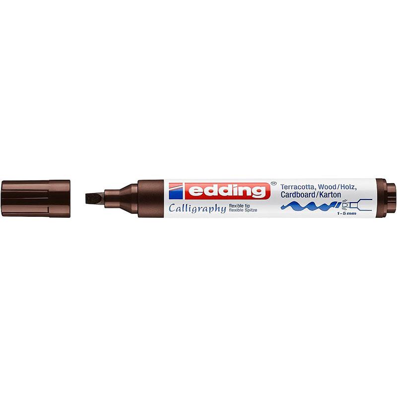 Фото Каллиграфический маркер Edding E-1455 темно-коричневый, клиновидный наконечник 1-5 мм {E-1455#18}
