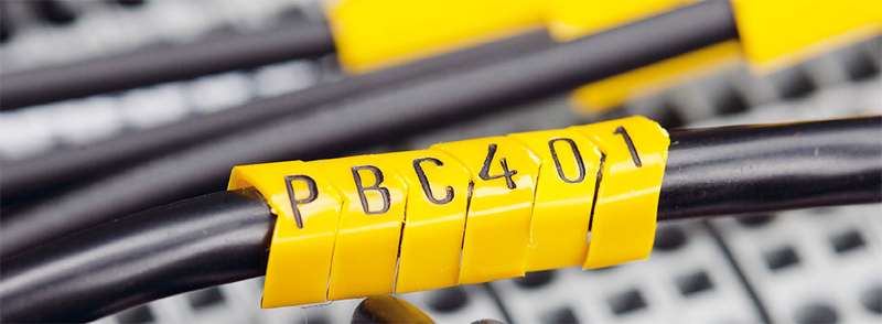 Фото Маркер открытого профиля Partex PC-10 на провод 0.4-1.5 мм², символ "4", желтый/черный (пачка 200 шт.) {PC-10003PV40.4} (1)