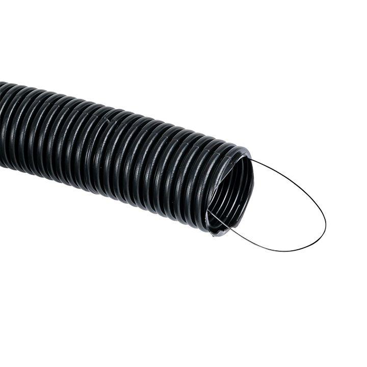 Фото Труба гофрированная FRHF d40мм с протяжкой черн. (уп.25м) Plast PROxima EKF FRHF-40