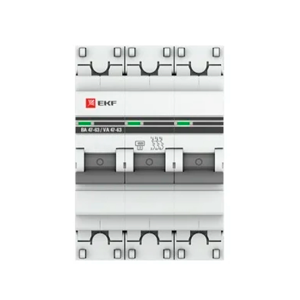 Фото Выключатель автоматический модульный 3п D 32А 6кА ВА 47-63M с одним магнит. расцеп. EKF mcb4763m-6-3-32D-pro (2)
