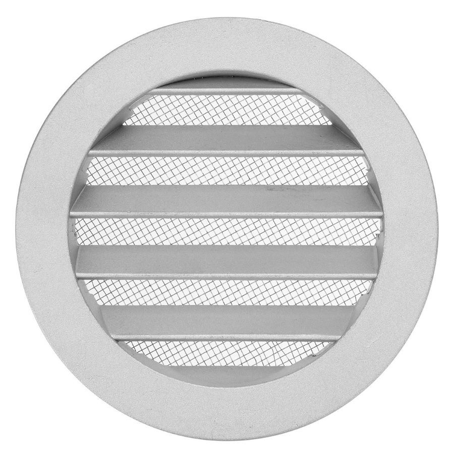Фото Решетка вентиляционная круглая алюминиевая с москитной сеткой, с фланцем d100, внеш. D125, TDM {SQ1807-0800} (2)