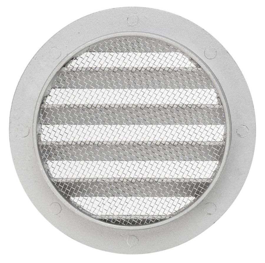 Фото Решетка вентиляционная круглая алюминиевая с москитной сеткой, с фланцем d100, внеш. D125, TDM {SQ1807-0800} (3)