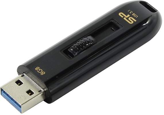 Фото Флеш накопитель 8Gb Silicon Power Blaze B21, USB 3.2, Черный {SP008GBUF3B21V1K}