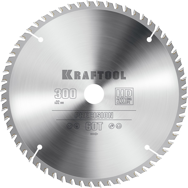 Фото Пильный диск по дереву KRAFTOOL Precision, 300 х 32 мм, 60Т {36952-300-32}