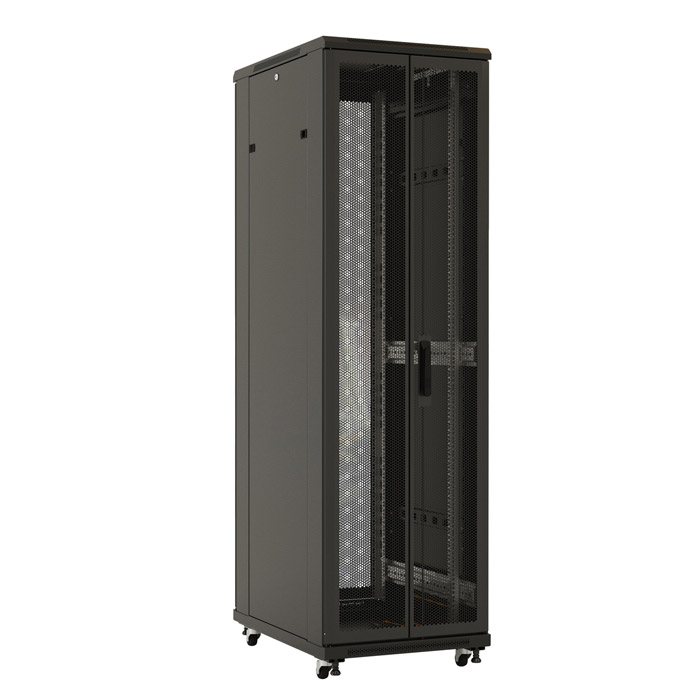 Фото Hyperline TTB-3282-DD-RAL9004 Шкаф напольный 19-дюймовый, 32U, 1610х800х1200 мм (ВхШхГ) {436561}