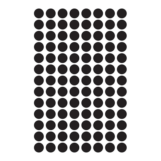 Фото Этикетки точки, черные Ø 8 мм (4 страницы, 416 этикеток) {3009} (1)
