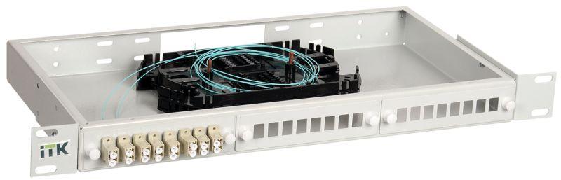 Фото Кросс укомплектованный 1U LC (duplex) 4 порта (OM3) ITK FOBX24-1U-4LCUD03