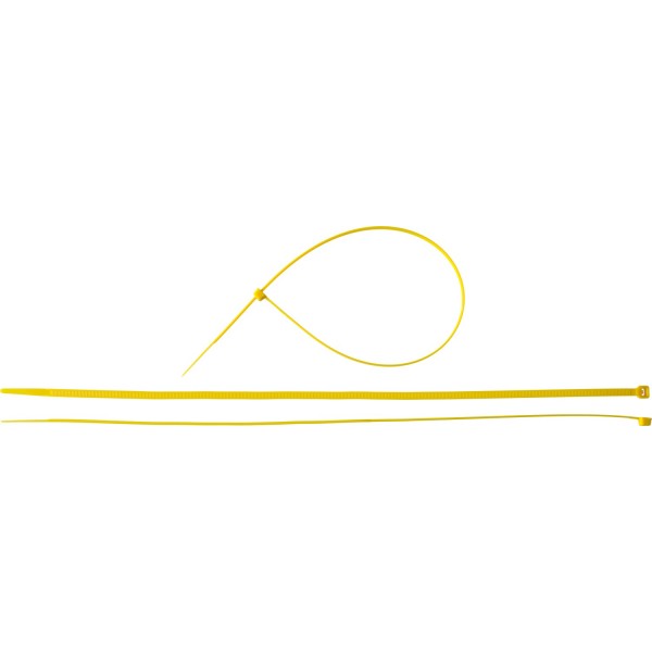 Фото Кабельные стяжки желтые КС-Ж1, 4.8 x 400 мм, 100 шт, нейлоновые, ЗУБР Профессионал {309050-48-400}