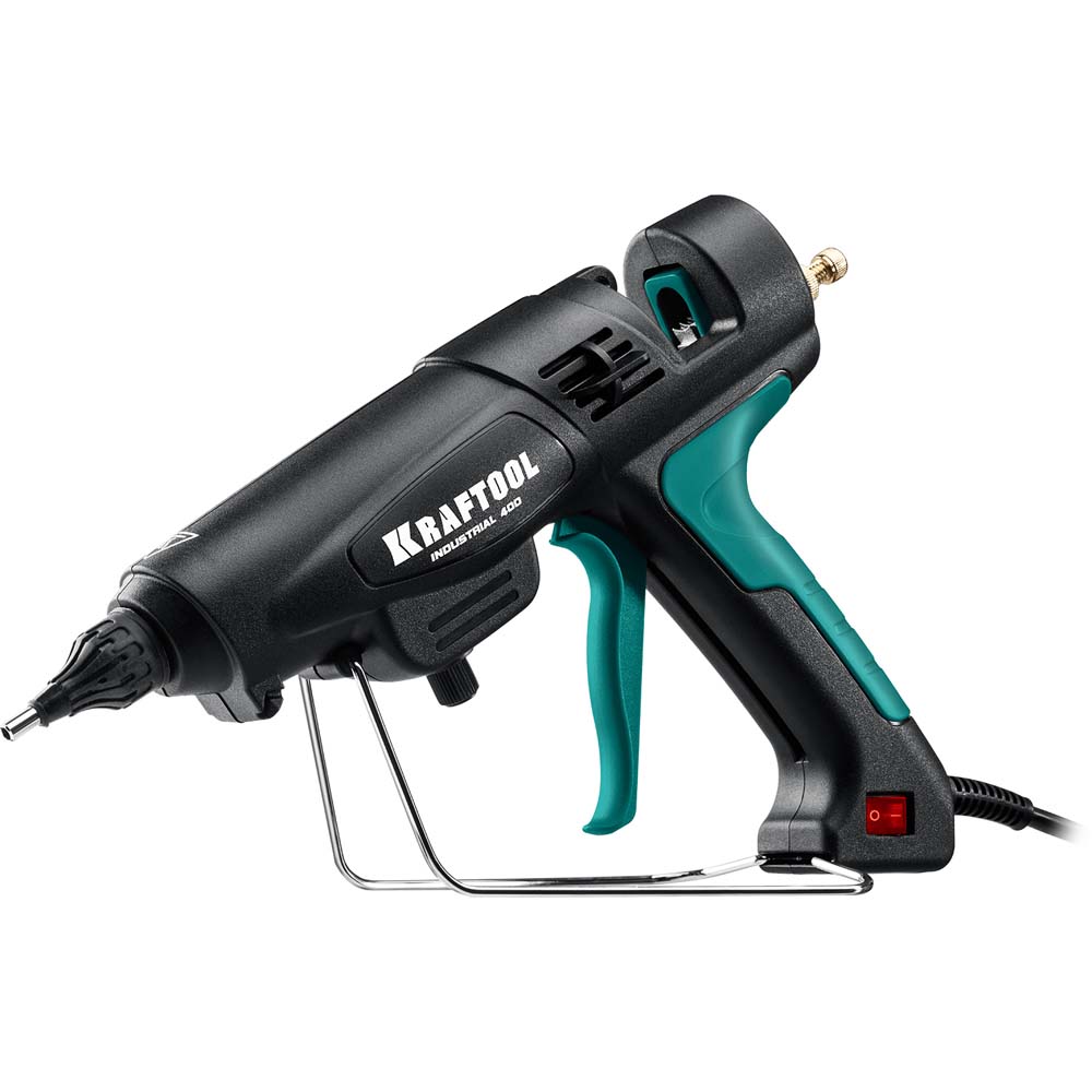 Фото Пистолет клеевой (термоклеящий) "PRO", KRAFTOOL 06843-300-12, электр, двухкомп корпус, регулятор темп, выход клея 1,5 кг/час, d=12мм, 300Вт (2)