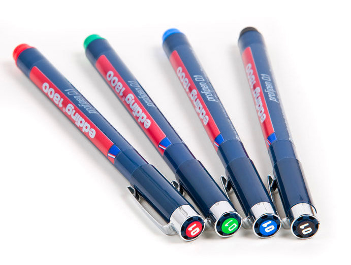 Фото Капиллярная ручка-фломастер Edding для черчения, круглый наконечник, 0,1 мм, синий {E-1800-0.1#3} (1)