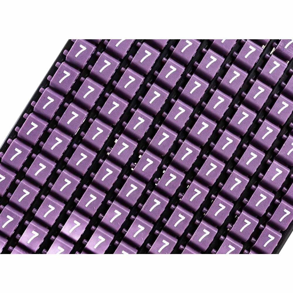 Фото Маркер для кабеля 0.5-1.5мм символ "7", фиолетовый, DKC {MKF7S1} (упак 200 шт) (2)