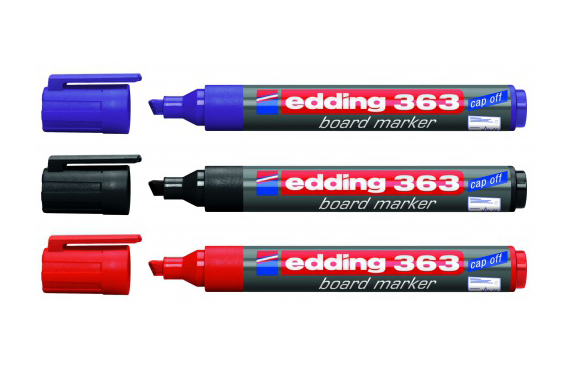 Фото Набор маркеров Edding для досок, скошенный наконечник, 1-5 мм, ассорти {E-363#8S} (1)