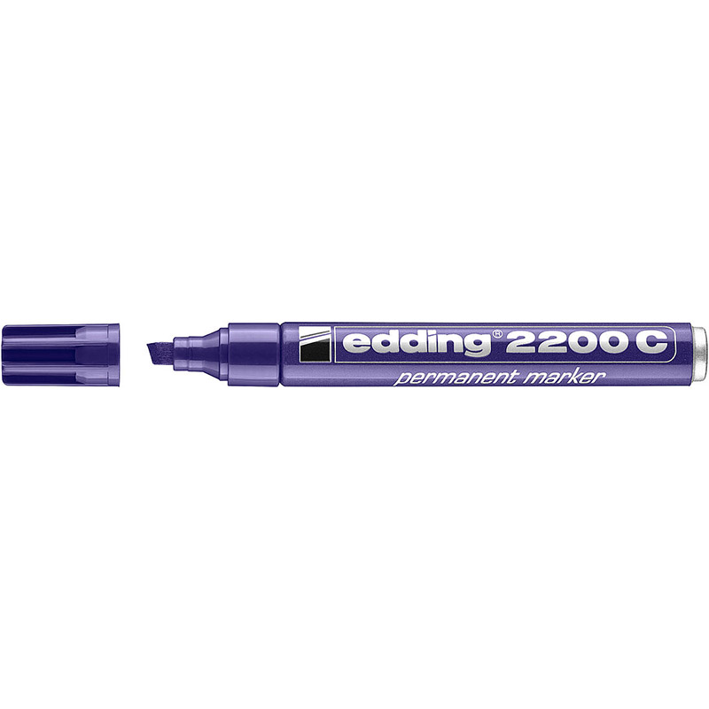 Фото Перманентный маркер Edding, заправляемый, клиновидный наконечник, 1-5 мм, фиолетовый {E-2200C#8}