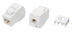 Фото Hyperline KJ8-8P8C-C5e-180-TLS-WH Вставка Keystone Jack RJ-45(8P8C), категория 5e, тип 180 градусов, {426193}