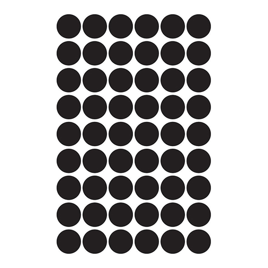 Фото Этикетки точки, черные Ø 12 мм (5 страниц, 270 этикеток) {3140} (1)