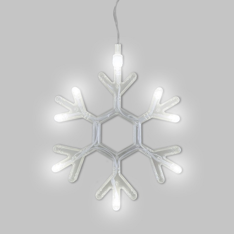 Фото Фигура светодиодная «Снежинка» на присоске с подвесом, цвет белый {501-019}