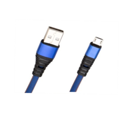 Фото Кабель USB-micro USB 1 м плоский, джинсовая оплетка REXANT {18-1163}