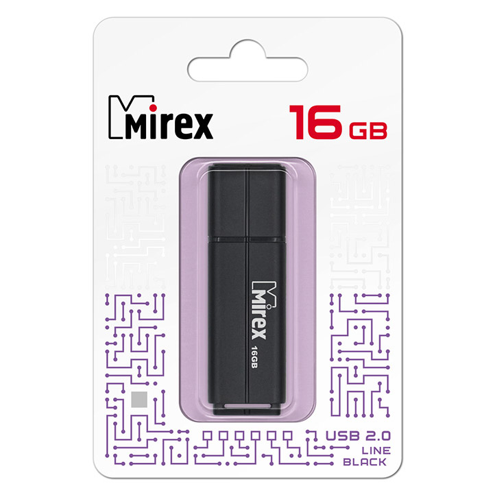 Фото Флеш накопитель 16GB Mirex Line, USB 2.0, Черный {13600-FMULBK16}