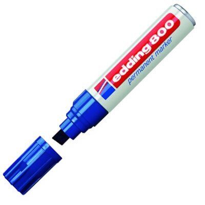 Фото Перманентный маркер Edding E-800 синий, клиновидный наконечник 4-12 мм {E-800#3}