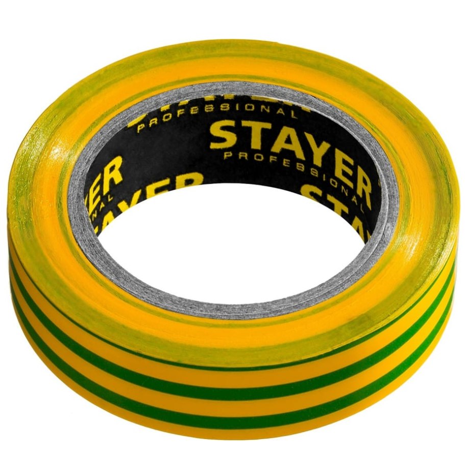 Фото Изолента ПВХ STAYER Protect-10 не поддерживает горение, 10м (0,13х15 мм), желто-зеленая {12291-S} (1)