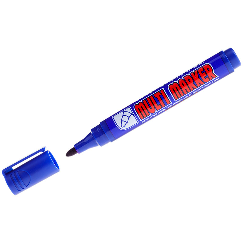 Фото Перманентный маркер Crown Multi Marker CPM-800, пулевидный наконечник, 3 мм, синий {002675}