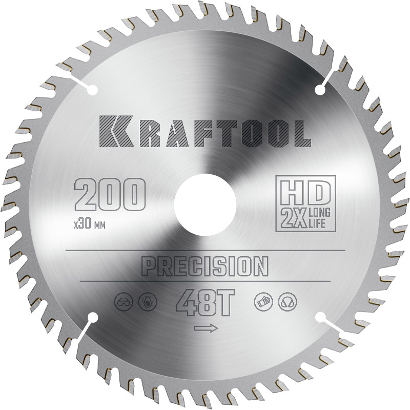 Фото Пильный диск по дереву KRAFTOOL Precision, 200 х 30 мм, 48Т {36952-200-30}