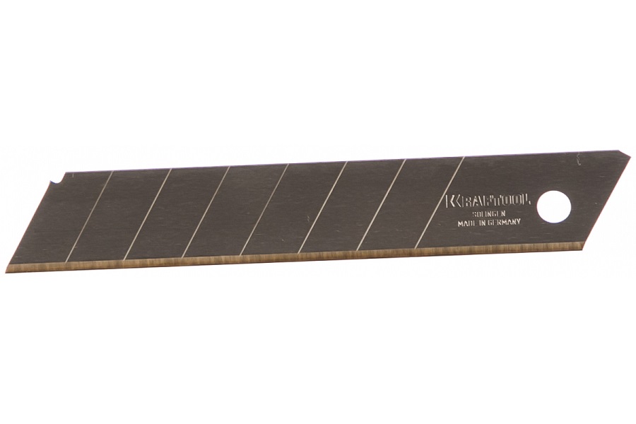 Фото Лезвия сегментированные с покрытием TiN, 8 сегментов KRAFTOOL SOLINGEN Titanium 18 мм, 5 шт {09605-TIN-18-S5_z02}