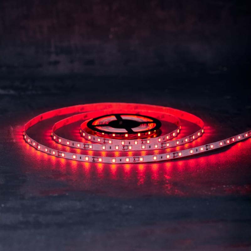Фото Светодиодная лента 8 мм, красный, SMD 2835, 60 LED/м, 12 В, Lamper {141-331} (1)