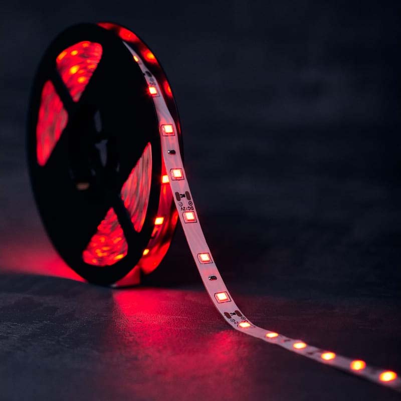 Фото Светодиодная лента 8 мм, красный, SMD 2835, 60 LED/м, 12 В, Lamper {141-331} (2)