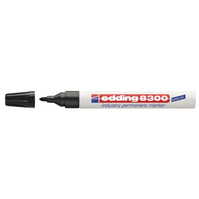 Фото Промышленный перманентный маркер Edding E-8300 черный, круглый наконечник 1,5-3 мм {E-8300#1}
