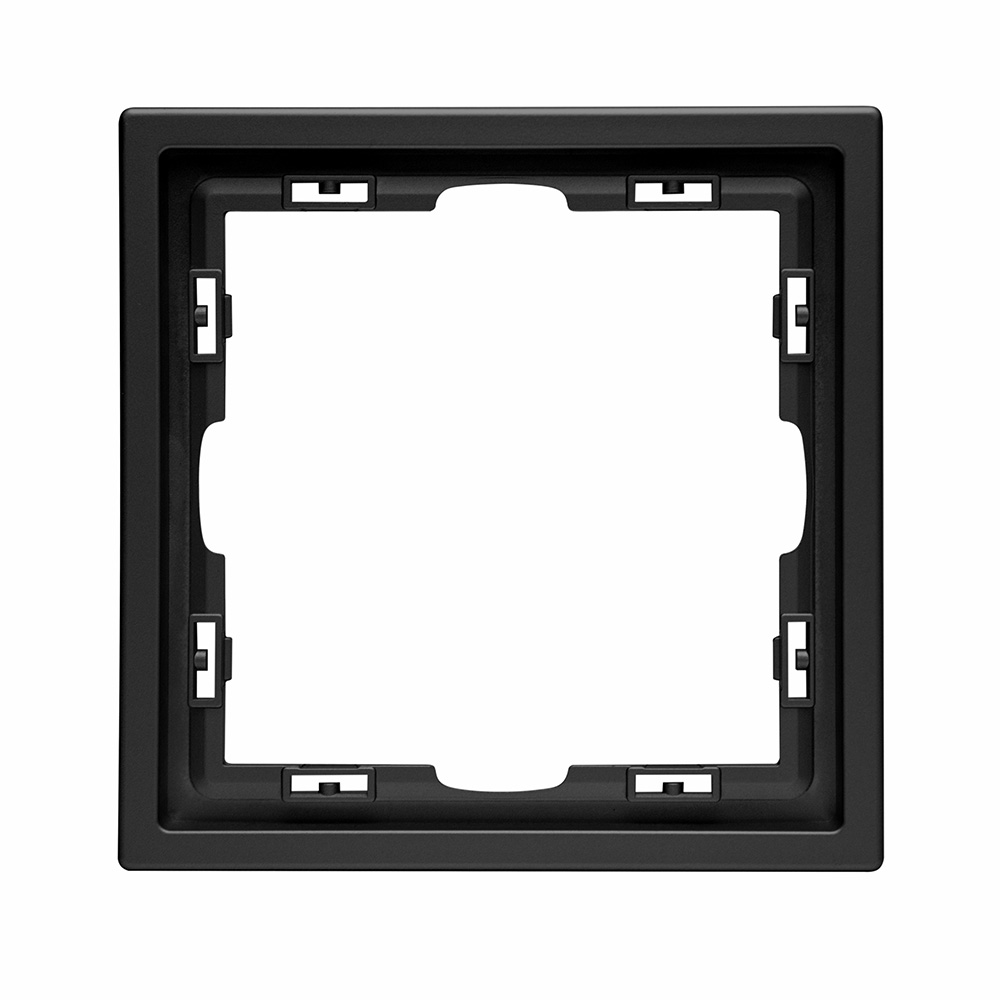 Фото Выключатель c подсветкой черный, одноклавишный, 1 пост, с тонкой пластиковой рамкой Vell {BK1P-1L-EchoGrand} (7)