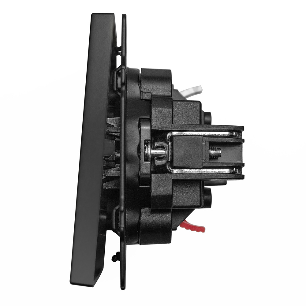 Фото Выключатель c подсветкой черный, одноклавишный, 1 пост, с тонкой пластиковой рамкой Vell {BK1P-1L-EchoGrand} (8)