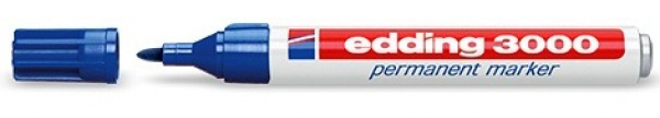 Фото Перманентный маркер Edding с круглым наконечником, 1,5-3 мм, синий {E-3000#3}