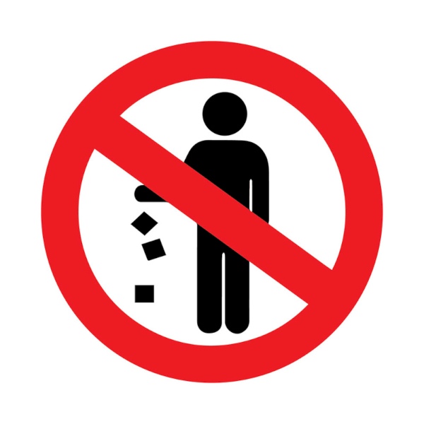 Фото Наклейка запрещающий знак «Не мусорить», d-150 мм, Rexant {56-0013}