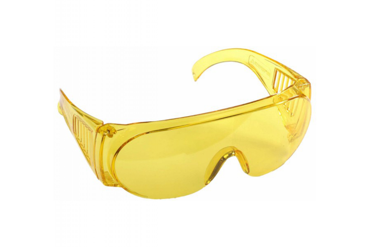 Фото Защитные жёлтые очки STAYER MX-3 монолинза с дополнительной боковой защитой и вентиляцией, открытого {11042_z01}