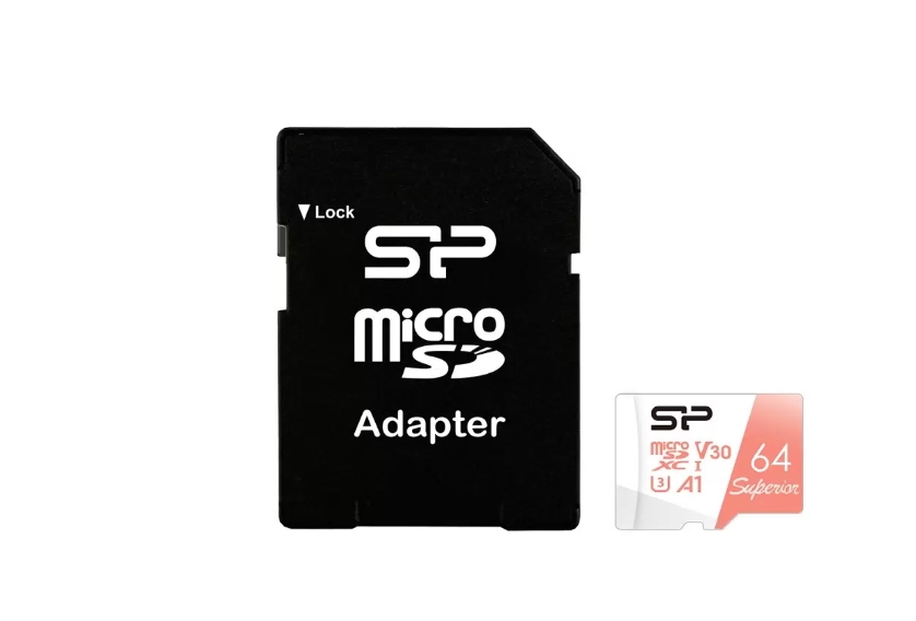 Фото Флеш карта microSD 64GB Silicon Power Superior A1 microSDXC Class 10 UHS-I U3 100/80 Mb/s (SD адаптер) {SP064GBSTXDV3V20SP}