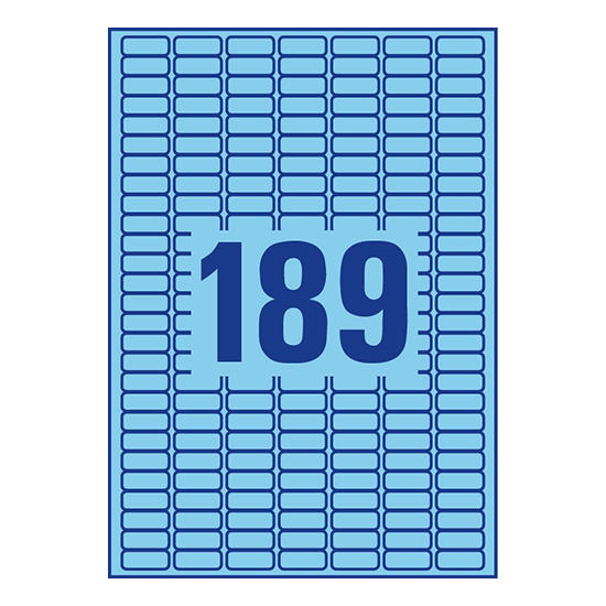 Фото Удаляемые этикетки Avery Zweckform, синие, 25.4x10 мм (189 шт. на листе A4, 20 листов) {L6048-20} (3)