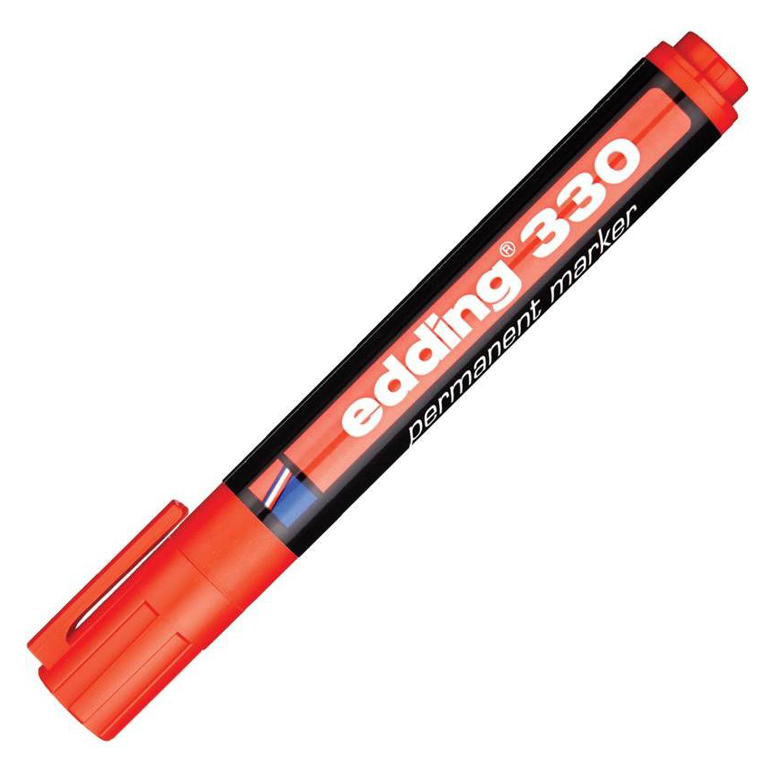 Фото Перманентный маркер Edding E-330 красный, клиновидный наконечник 1-5 мм {E-330#2} (1)