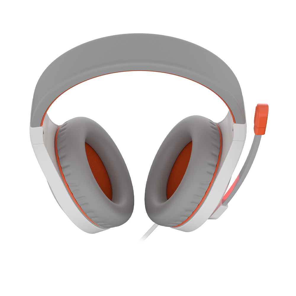 Фото Игровые наушники проводные с микрофоном MeeTion, белый/оранжевый, 3.5 мм jack + USB, 20~20000 Гц, кабель 2.2 м {MT-HP021-WHOR} (3)