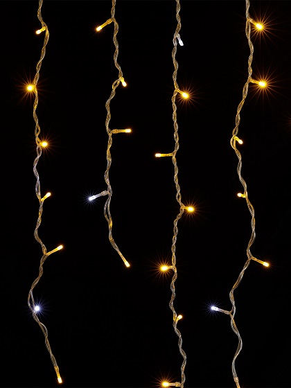 Фото Гирлянда светодиодная "Бахрома" 2х1 м, 152LED, 3000К, мерц-е, посл. подкл, IP44, 250 В, TDM {SQ0361-0099} (2)