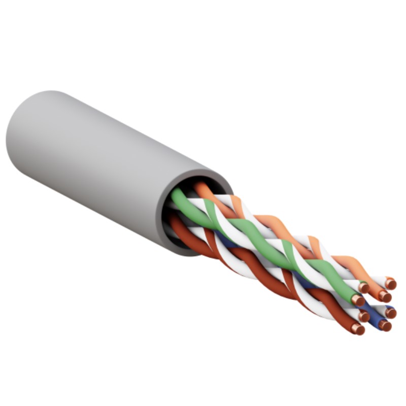 Фото Кабель витая пара U/UTP кат.5E 4 пары 24 AWG solid LSZH нг(А)-HF сер. TERACOM PRO EKF TRP-5EUTP-04LSH-GY-IN3