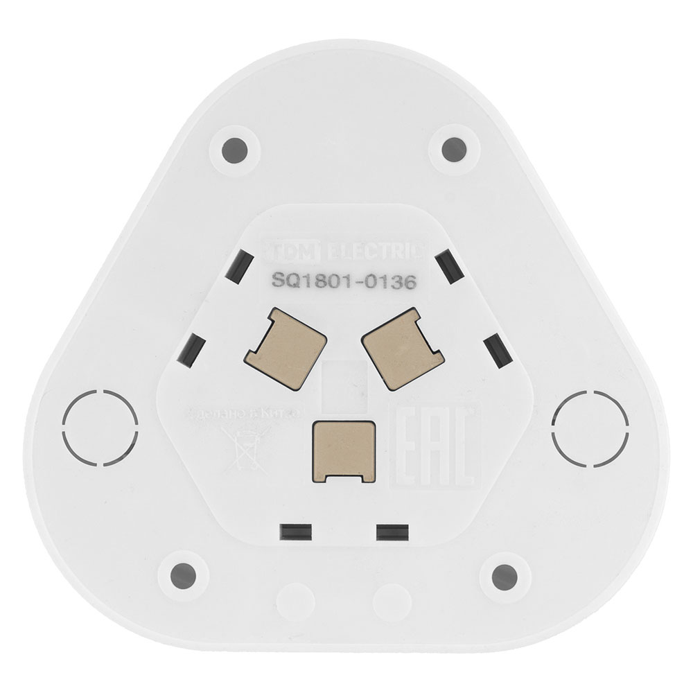 Фото Розетка треугольная 2П открытой установки IP20 10A белая "Ладога" TDM {SQ1801-0136} (2)