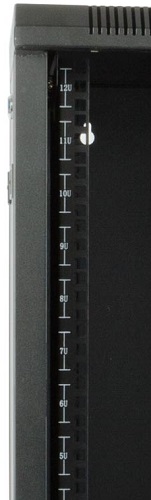 Фото Hyperline TDB-6U-GP-RAL9004 Шкаф настенный 10'', 6U, 366,5х390х300, уст. размер 254 мм, со стеклянно {445487}