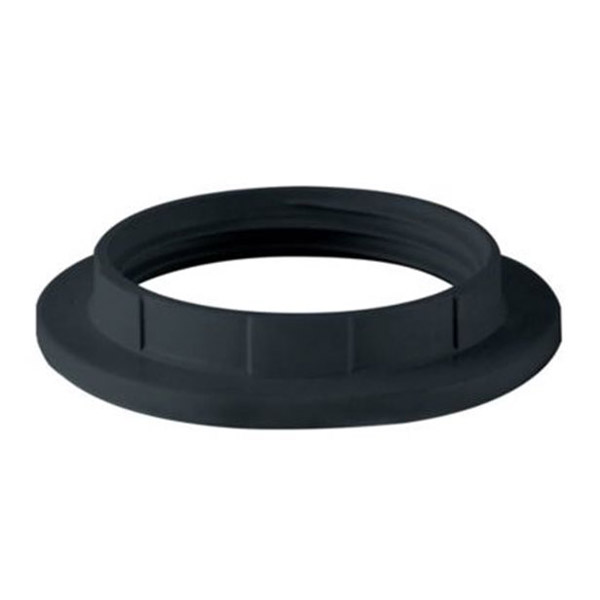Фото Кольцо для патрона Е27, термостойкий пластик, черный, Б/Н TDM {SQ0335-0166}