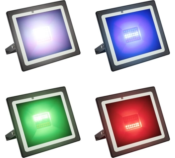 Фото Прожектор светодиодный REXANT с пультом дистанционного управления 30 Вт, цвет свечения мультиколор (RGB) + опора на грунте 605-100 {605-012promo} (3)